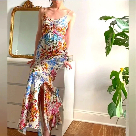 Ali Rio Mermaid Multi-color Floral Maxi Dress by Anthropologie - Picture 1 of 12
